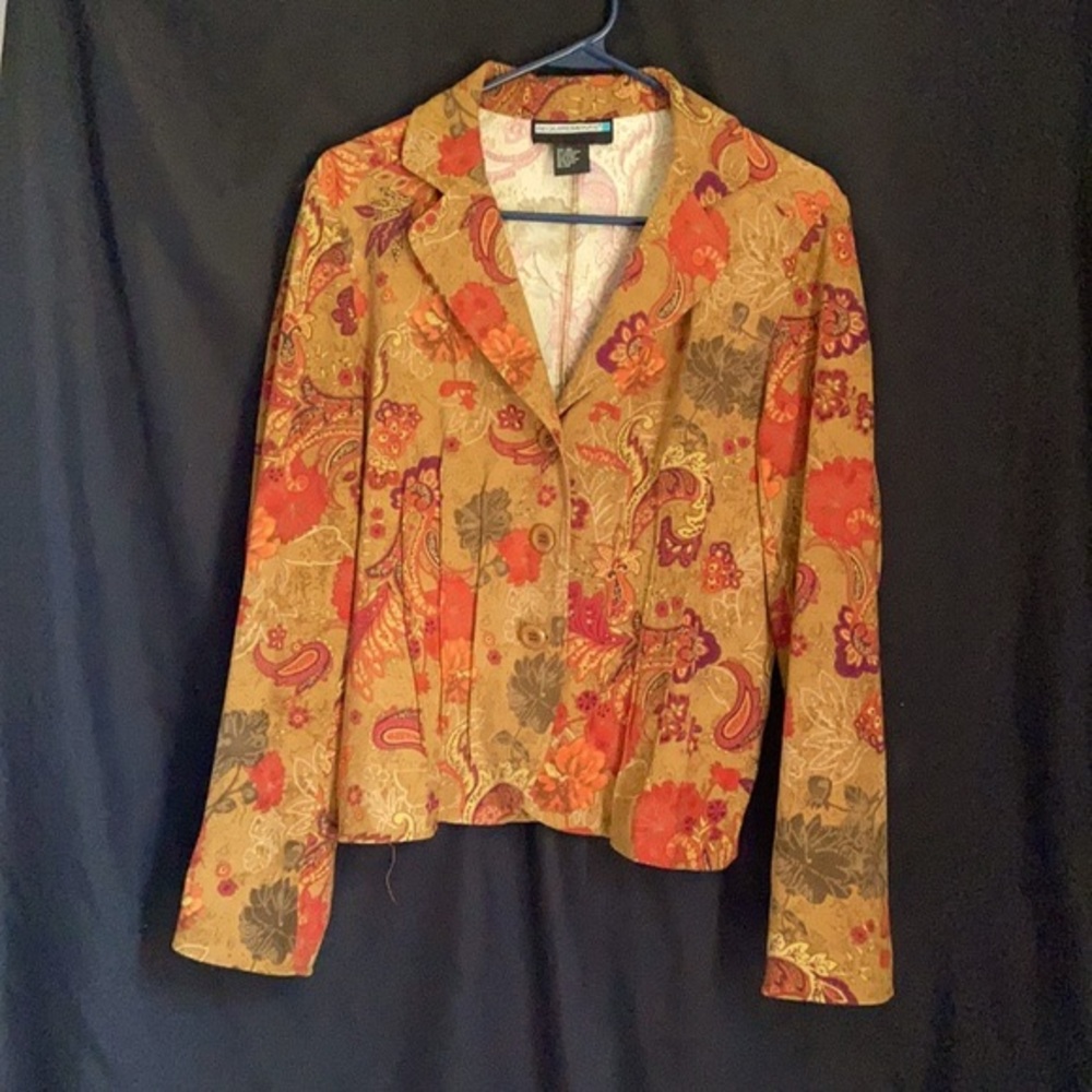 Requirements paisley print short suit jacket M